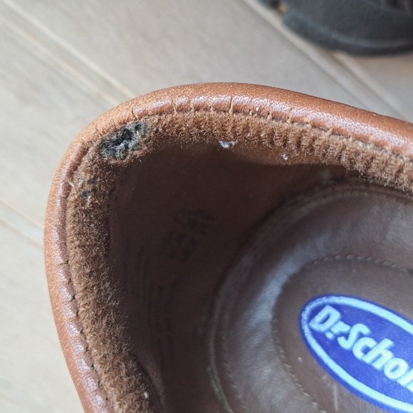 Dr. Scholl's Brown Leather Clara Slip-On Double Air Pillo Comfort Flats Loafer - Picture 8 of 11